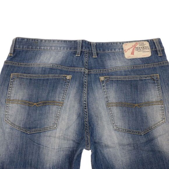 Buffalo David Bitton Six-X Shorts Mens W36 Measures W37 Distressed Blue Denim - Picture 7 of 9